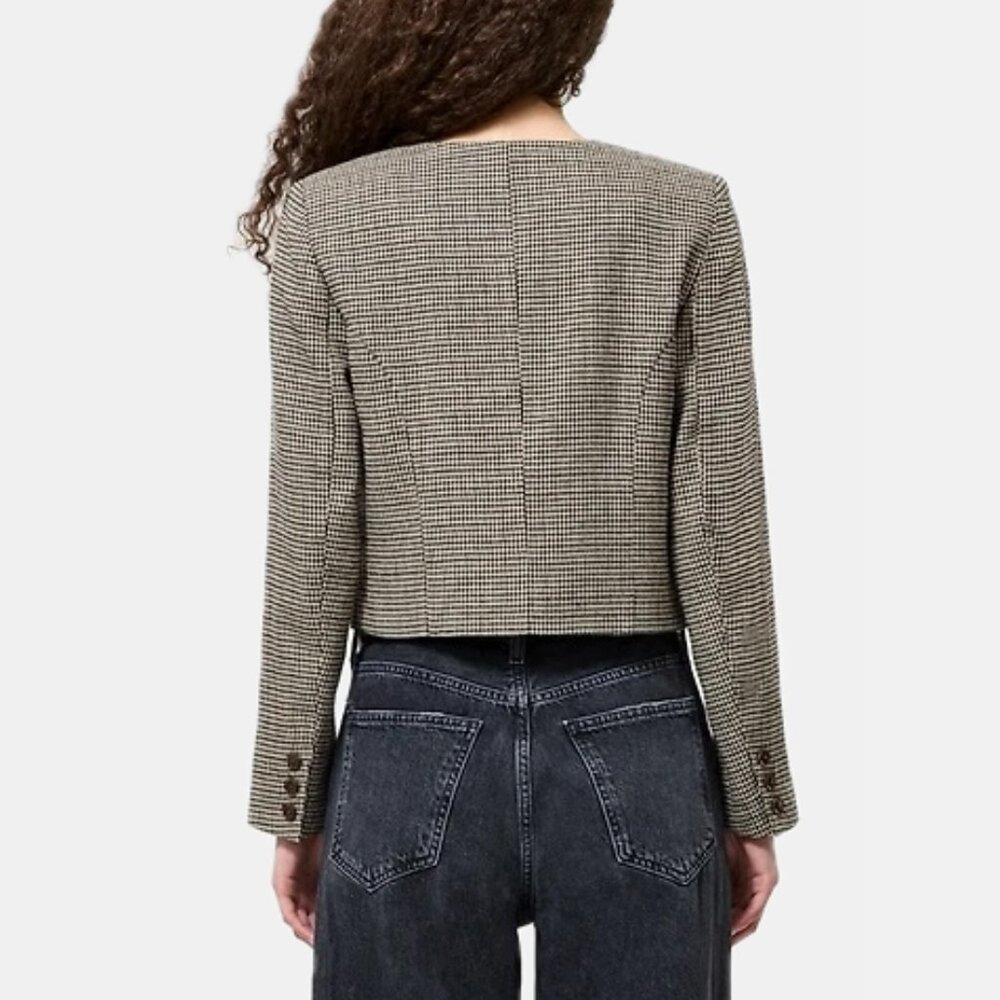 French Connection Houndstooth Check Collarless Cr… - image 6